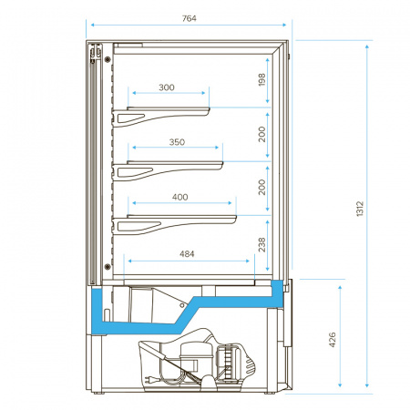 Витрина кондитерская CRYSPI Elegia Quadro K 1250