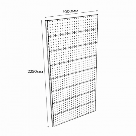 Стеллаж настенный перфорированный Водолей 2250 х1000 мм