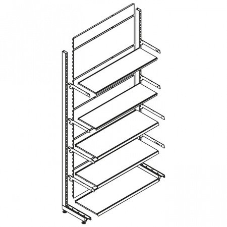 Стеллаж пристенный STAHLER (CRYSPI) Eco Line L=1250, H=2250, G=370